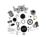 Holley Mid-Mount Complete Accessory Systems 20-240 Drive Systems, Mid-Mount, Serpentine, A/C, P/S, LT1 Style Alternator/Water Pump, Belt, Hardware, Natural, Chevrolet, Small Block Gen I, Kit thumbnail 1