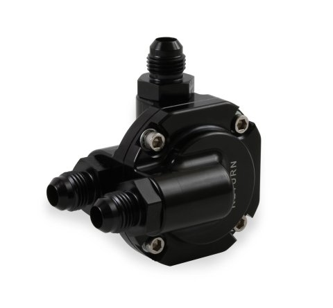 Holley Billet EFI Return-Style Fuel Pressure Regulators 12-893 Regulators, Aluminum, Black Anodized, Inline, Return, 59.5 psi, -6 AN Male Threads, Each
