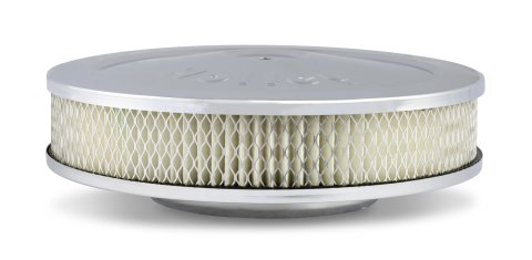 Holley Air Cleaner Assemblies 120-145 Cleaners, 10 in. Diameter, Round, Steel/Chrome, Logo, 2 in. Filter Height, Each