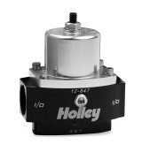 Holley Dominator Billet Fuel Pressure Regulators 12-847 Regulators, Billet, 4.5 to 9 psi, Inline, Return Style, -10 AN Inlet and Outlet, -8 AN Return, Black Finish, Bracket, Each thumbnail 3