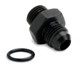 Holley AN to Straight Cut O-Ring Fittings 26-181 Fitting, Adapter, Cut, Straight, Aluminum, Black Anodized, -6 AN, -6 AN, Each thumbnail 1