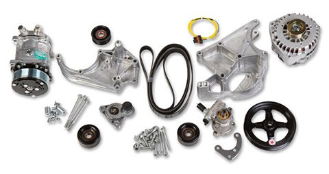 Holley LS Engine Swap Accessory Drive Systems 20-137 Pulley Sets, Serpentine, System, Sanden 508 A/C, Chevy, V8, Kit thumbnail 6