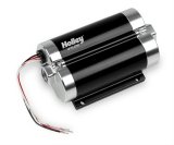 Holley Dominator Billet Fuel Pumps 12-1600 Pumps, Dominator, Billet, Black Anodized, Electric, External, 160 gph, 80 psi, 12v, -10 AN, O-ring Female Threads, Mounting Bracket, Each thumbnail 1