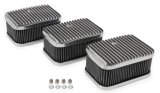 Holley Air Cleaner Assemblies 120-105 Cleaners, Tri-Power, Finned Top, Polished, Acorn Nuts and Washers, Chevrolet, Small Block Gen I, Tri-Pwer Intake, 3-piece, Set thumbnail 4