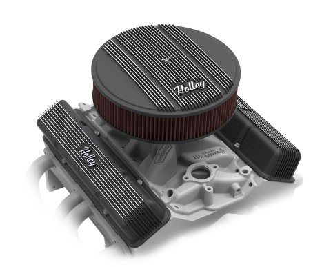Holley Vintage Series Air Cleaner Assemblies 120-153 Cleaners, Series, Round, 14 in. Diameter, Black Wrinkle, Cotton Gauze Filter, Each