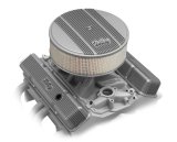 Holley Vintage Series Valve Covers 241-240 Covers, Series, Perimeter Bolt, Tall, Finned, Logo, Cast Aluminum, Natural Finish, Baffled, Chevy, 283-400ci, Pair thumbnail 1