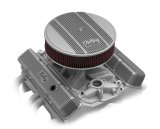 Holley Vintage Series Valve Covers 241-240 Covers, Series, Perimeter Bolt, Tall, Finned, Logo, Cast Aluminum, Natural Finish, Baffled, Chevy, 283-400ci, Pair thumbnail 2