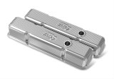 Holley Vintage Series Valve Covers 241-241 Covers, Series, Perimeter Bolt, Tall, Finned, Logo, Cast Aluminum, Polished Finish, Baffled, Chevy, 283-400ci, Pair thumbnail 3