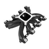 Holley EFI LS Single Plane Mid-Rise Intake Manifolds 300-137BK Manifolds, EFI, Plane, Mid-Rise, Cathedral Port, Multi-port, 2,500-7,000 RPM Range, Aluminum, Black Finish, Chevy, 4.8-6.0L, Each thumbnail 2