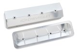 Holley Track Series Valve Covers 241-285 Covers, Series, Centerbolt, Tall, Chevrolet Logo, Fabricated Aluminum, Silver Gloss, Baffled, Chevy, 5.0L, 5.7L, Pair thumbnail 4