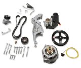 Holley LS Engine Swap Accessory Drive Systems 20-156 Systems, Swap, Serpentine Style, Alternator, Power Steering, Pullies, 6-groove, Natural Finish, Chevy, LS, 4.8-7.0L, Kit thumbnail 2
