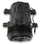Holley Sanden Air Conditioning Compressors 199-104 Compressors, SD-7 Type, Aluminum, Black, Clutch, 6-Groove, Serpentine Pulley, Each thumbnail 1