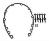 Holley Cast Aluminum Timing Covers 21-150 Covers, 1-Piece, Aluminum, Logo, Natural, Chevrolet, Small Block, Without Crank Sensor, Each thumbnail 4