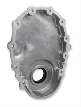 Holley Cast Aluminum Timing Covers 21-150 Covers, 1-Piece, Aluminum, Logo, Natural, Chevrolet, Small Block, Without Crank Sensor, Each thumbnail 6