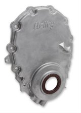 Holley Cast Aluminum Timing Covers 21-150 Covers, 1-Piece, Aluminum, Logo, Natural, Chevrolet, Small Block, Without Crank Sensor, Each thumbnail 7