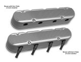 Holley Aluminum LS Valve Covers 241-180 Covers, LS, Center and Perimeter Bolt, Tall, Finned, Cast Aluminum, Natural Finish, Two-Piece, Chevy, LS, 4.8-7.0L, Pair thumbnail 1