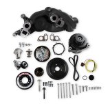 Holley Mid-Mount Complete Accessory Systems 20-182BK Drive Systems, LS Mid-mount, Serpentine, Alternator, Water Pump, Clockwise, Tensioner, SFI Damper, Black Finish, Chevy, 4.8-7.0L, Kit thumbnail 1