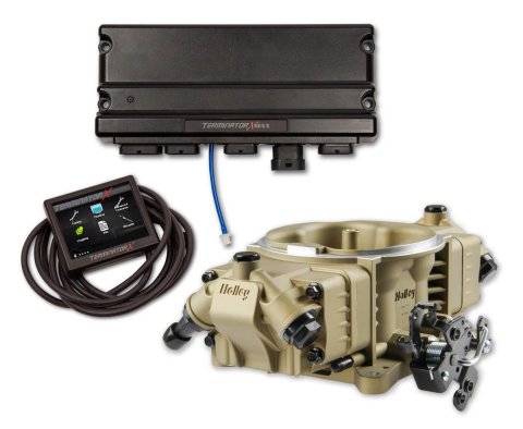Holley Terminator X MAX Stealth 4150 58X LS EFI Fuel Injection Systems 550-1065 Systems, Max, 4150, EFI, Four Injector, Throttle Body, Aluminum, Gold, Trans Control, Chevy, 4.8-7.0L, Kit