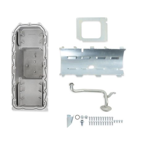 Holley Gen III Hemi Retrofit Oil Pans 302-60BK Pans, Engine Swap, Aluminum, Black, 6.0 Quart Capacity, 4.06 in. Stroke Clearance, Dodge, Chrysler, Plymouth, Mopar Hemi, Kit thumbnail 2