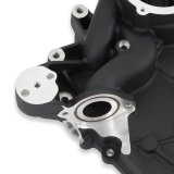 Holley Ford 7.3L Godzilla Timing Covers 97-418 Covers, Replacement, Cast Aluminum, 1-piece, Black Powdercoat, for High-Mount Accessory Drive and OE Oil Pan Only, Ford, 7.3L, Godzilla, Each thumbnail 2