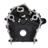 Holley Ford 7.3L Godzilla Timing Covers 97-418 Covers, Replacement, Cast Aluminum, 1-piece, Black Powdercoat, for High-Mount Accessory Drive and OE Oil Pan Only, Ford, 7.3L, Godzilla, Each thumbnail 3
