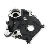 Holley Ford 7.3L Godzilla Timing Covers 97-418 Covers, Replacement, Cast Aluminum, 1-piece, Black Powdercoat, for High-Mount Accessory Drive and OE Oil Pan Only, Ford, 7.3L, Godzilla, Each thumbnail 7