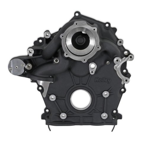 Holley Ford 7.3L Godzilla High-Mount Accessory Drive Complete Kits 20-340BK Systems, Kit, Oiling System, Serpentine, Black Powdercoated Finish, Godzilla, Kit thumbnail 3