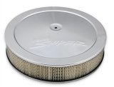 Holley Air Cleaner Assemblies 120-540 Assembly, Sniper, 14 in. Diameter, Round, Dropped, Steel, Chrome Finish, Embossed Logo, 4 in. Filter, Paper Element, Each thumbnail 4