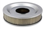 Holley Air Cleaner Assemblies 120-540 Assembly, Sniper, 14 in. Diameter, Round, Dropped, Steel, Chrome Finish, Embossed Logo, 4 in. Filter, Paper Element, Each thumbnail 5