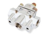 Holley Fuel Pressure Regulators 12-804 Regulators, Low Pressure, 1-4.psi, No Return, Inline, 3/8 in. NPT Ports, Female Thread, Aluminum, Chrome Plated, with Bracket, Each thumbnail 2