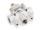 Holley Fuel Pressure Regulators 12-804 Regulators, Low Pressure, 1-4.psi, No Return, Inline, 3/8 in. NPT Ports, Female Thread, Aluminum, Chrome Plated, with Bracket, Each thumbnail 4