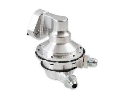 Holley HP Billet Mechanical Fuel Pumps 12-454-25 Pumps, Billet, Mechanical, 170 gph, 7.5 psi, Silver, -8 AN, Male Thread, Inlet and Outlet, Chevy, 396ci, 402ci, 427ci, 454ci, Each