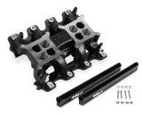 Holley LS 2x4 Dual Plane Fuel Injected Intake Manifolds 300-121BK Manifolds, 2x4, Throttle Body, Flange, 1,500-7,000 RPM Range, Aluminum, Black Finish, Chevy, 4.8-6.0L, Cathedral Head, Each thumbnail 3