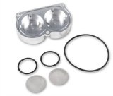 Holley Dominator Billet Fuel Pump Conversion End Plates 12-3001 Plate Kits, 12-3000, Single Inlet, -10 AN O-ring, Aluminum, Natural, Each thumbnail 1