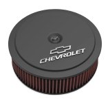 Holley GM Muscle Series Air Cleaners 120-221 Cleaners, Series, 14 in. Round, 1 in. Drop, Chevy Logo, Aluminum, Black Finish, 4 in. Filter, Red, Cotton Gauze, Chrome Wing nut, Kit thumbnail 3