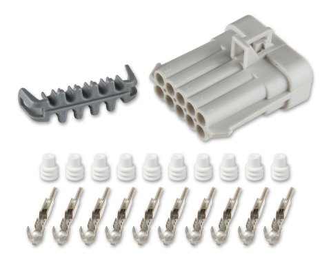 Holley Wiring Harness Connectors 570-201 Weatherproof Connectors, EFI, Injector Connector, Main Side, Metripack, 10-pin Male, Gray Plastic, with Pins, Seals, TPA, Each