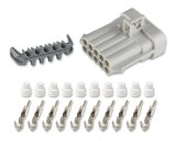 Holley Wiring Harness Connectors 570-201 Weatherproof Connectors, EFI, Injector Connector, Main Side, Metripack, 10-pin Male, Gray Plastic, with Pins, Seals, TPA, Each thumbnail 2