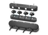 Holley Aluminum LS Valve Covers 241-182 Covers, LS, Center and Perimeter Bolt, Tall, Finned, Cast Aluminum, Black Satin, Two-Piece, Chevy, LS, 4.8-7.0L, Pair thumbnail 1