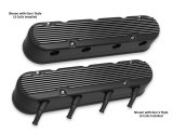 Holley Aluminum LS Valve Covers 241-182 Covers, LS, Center and Perimeter Bolt, Tall, Finned, Cast Aluminum, Black Satin, Two-Piece, Chevy, LS, 4.8-7.0L, Pair thumbnail 2