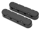 Holley Aluminum LS Valve Covers 241-182 Covers, LS, Center and Perimeter Bolt, Tall, Finned, Cast Aluminum, Black Satin, Two-Piece, Chevy, LS, 4.8-7.0L, Pair thumbnail 4