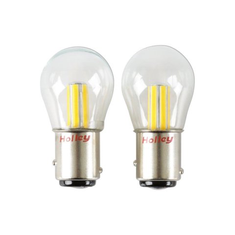 Holley RetroBright LED Light Bulbs HLED10 Bulbs, RetroBright, LED, 1157 Style, Classic White, 3,000K, 580 Lumens, Turn Signal, Bulbs, Pair