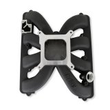 Holley Single Plane Carbureted Intake Manifolds 300-931BK Manifolds, Plane, Carbureted, Square Bore Flange, Cast Aluminum, Black Finish, Chrysler, Dodge, Jeep, Ram, 5.7-6.4L, Gen III, Hemi, Each thumbnail 1