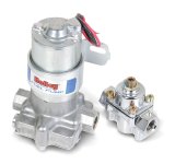 Holley Blue Electric Fuel Pumps 12-802-1 Pumps, Electric, External, 110 gph, 416 lph, 14 psi, 12V, 3/8 in. NPT Ports, Female Thread, Aluminum, Silver Finish, with Regulator, Each thumbnail 2
