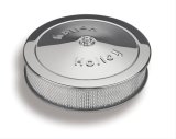 Holley Air Cleaner Assemblies 120-102 Cleaners, 14 in. Diameter, Round, Steel/Chrome, Logo, 3 in. Filter Height, Each thumbnail 1