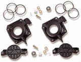 Holley Vacuum Secondary Carburetor Accessories 20-73 Dual Quick Change Covers, Diaphragm, Plastic, Black, Holley, with Balance Tube for Dual Carbs, Pair thumbnail 1