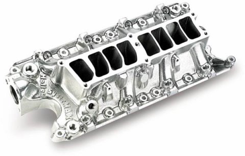 Holley EFI Intake Manifolds 300-75S Manifolds, Systemax, Base Only, Multi-port, Standard Deck, High Rise, 10.625 in. Tall, Cast Aluminum, Shiny Finish, Ford, 5.0L, Each