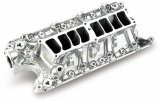 Holley EFI Intake Manifolds 300-75S Manifolds, Systemax, Base Only, Multi-port, Standard Deck, High Rise, 10.625 in. Tall, Cast Aluminum, Shiny Finish, Ford, 5.0L, Each thumbnail 2