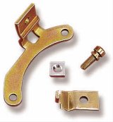 Holley Choke Control Cable Mounting Brackets 45-456 Brackets, Steel, Gold Iridited, Carburetor Mount, Holley, 4010/4150/4160, Each thumbnail 1