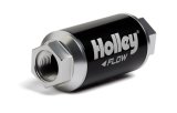 Holley HP Billet Fuel Filters 162-551 Filters, Inline, Prefilter, Aluminum, Black/Clear Anodized, Stainless Mesh Element, 100 Microns, 100 gph, 3/8 in, NPT, Each thumbnail 2