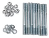 Holley Intake Manifold Studs 300-225 Studs, Hi-Ram, Steel, Natural, Standard 6-point Nuts, Chevy, Small Block LS, Kit thumbnail 2